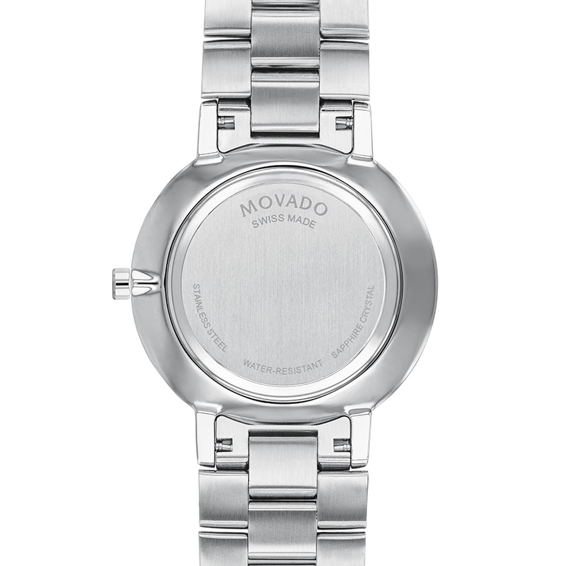 Main Image 3 of Previously Owned - Men's Movado Faceto 1/20 CT. T.W. Diamond Watch with Black Dial (Model: 0607865)
