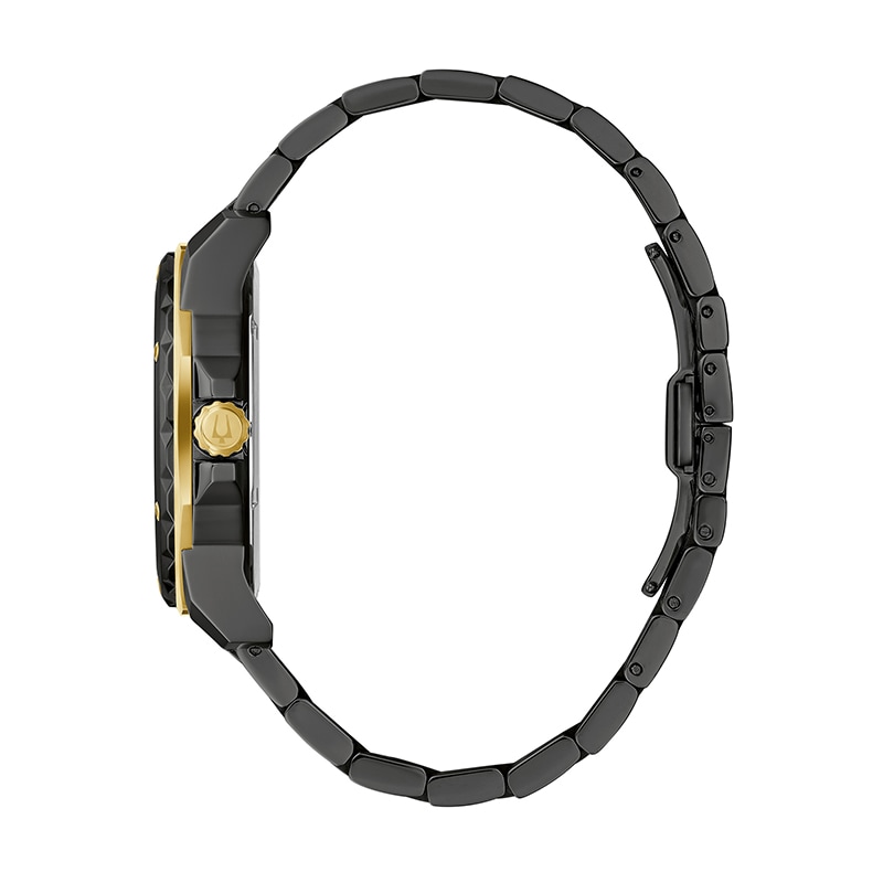 Main Image 2 of Previously Owned - Men's Bulova Marine Star Diamond Accent Two-Tone Watch with Black Dial (Model: 98D176)