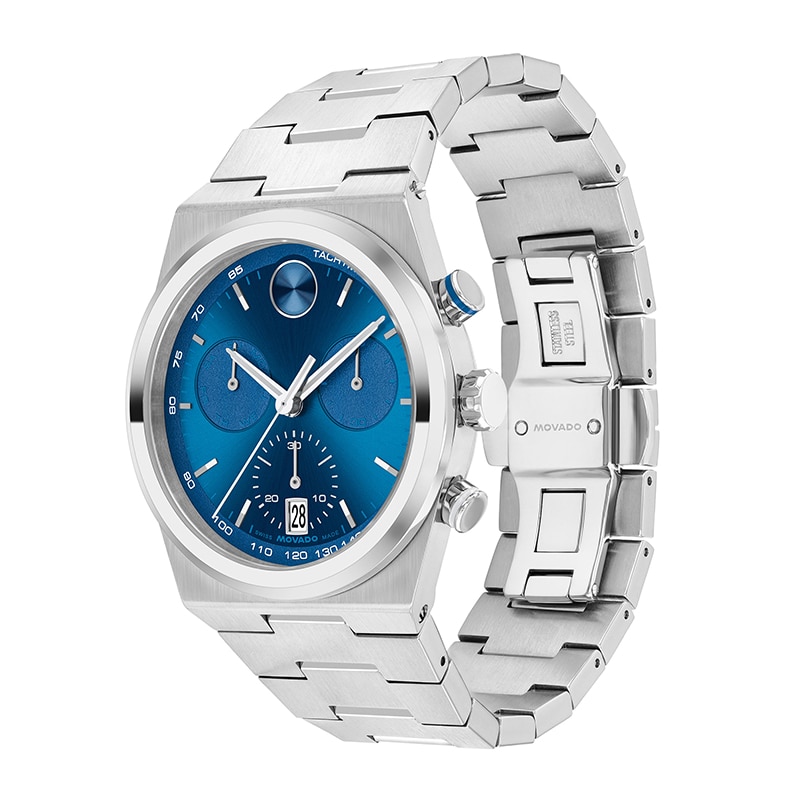 Main Image 2 of Previously Owned - Men's Movado Bold® Quest Chronograph Watch with Blue Dial (Model: 3601199)