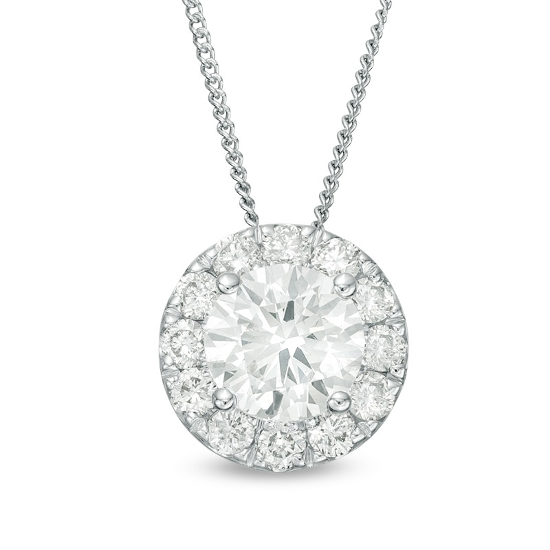 Main Image 1 of Previously Owned - 1 CT. T.W. Diamond Frame Pendant in 14K White Gold (I/SI2)