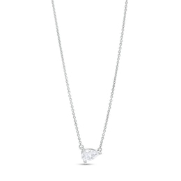 Previously Owned - 1/3 CT. Pear-Shaped Lab-Grown Diamond Solitaire Necklace in 14K White Gold (F/SI2)