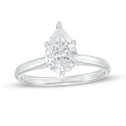 Previously Owned - 1-1/2 CT. Pear-Shaped Lab-Grown Diamond Solitaire Engagement Ring in 14K White Gold (F/VS2)
