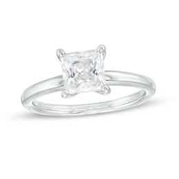Previously Owned - 1-1/2 CT. Princess-Cut Lab-Grown Diamond Solitaire Engagement Ring in 14K White Gold (I/SI2)