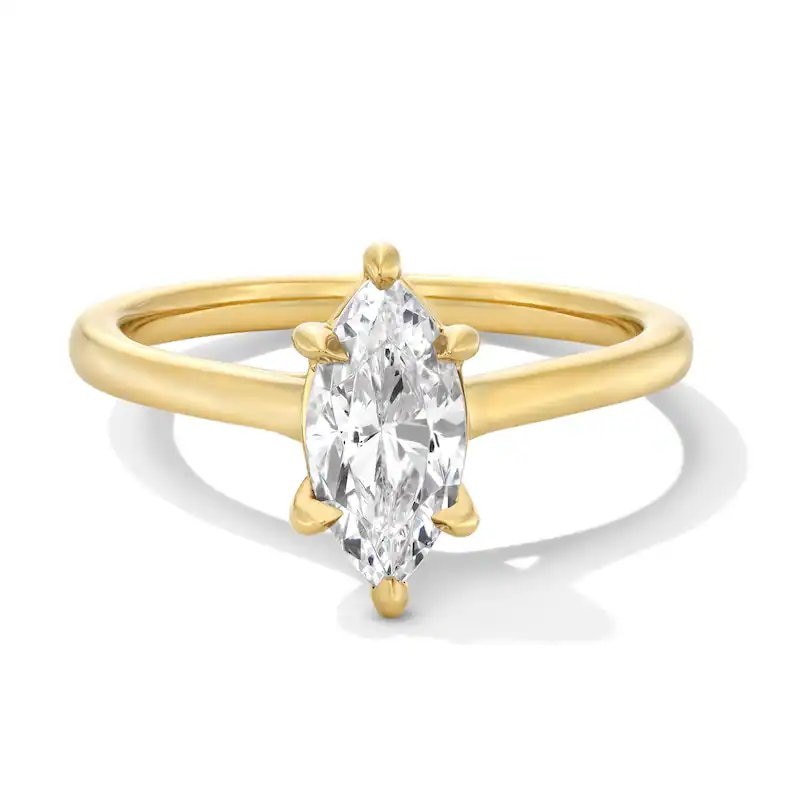 Main Image 1 of Previously Owned - 1 CT. Marquise-Cut Lab-Grown Diamond Solitaire Engagement Ring in 14K Gold (F/VS2)