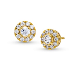 Previously Owned - 1 CT. T.W. Diamond Frame Stud Earrings in 10K Gold (J/I2)