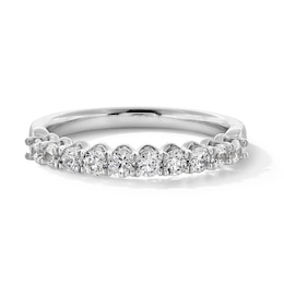 Previously Owned - 1/2 CT. T.W. Diamond Scallop Edge Anniversary Band in 14K White Gold (G/I1)
