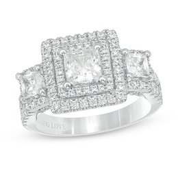 Previously Owned - Vera Wang Love Collection 2-1/2 CT. T.W. Diamond Three Stone Engagement Ring in 14K White Gold