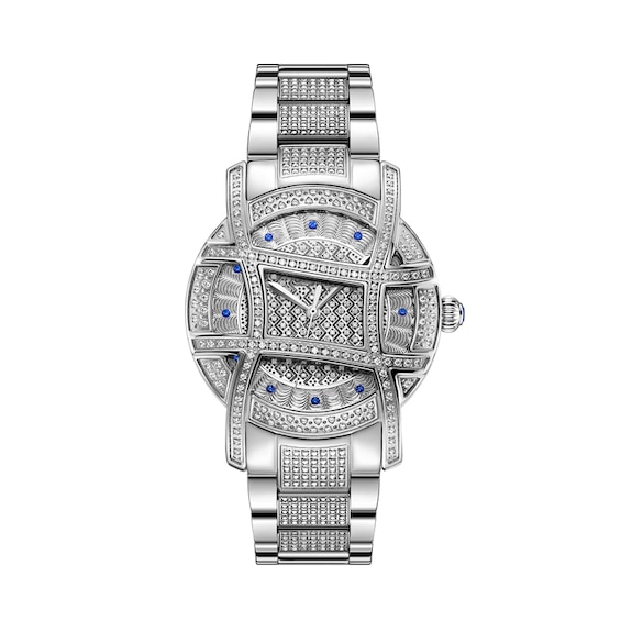 Previously Owned - Ladies' JBW Olympia PS Diamond and Blue Sapphire Accent Watch with Silver-Tone Dial (Model: PS510B)