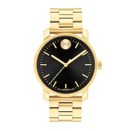 Previously Owned - Men’s Movado Bold® Access Gold-Tone IP Watch with Black Dial (Model: 3601239)