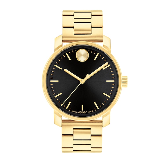 Previously Owned - Men’s Movado Bold® Access Gold-Tone IP Watch with Black Dial (Model: 3601239)