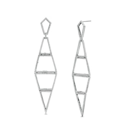 Previously Owned - Vera Wang Love Collection 1-1/2 CT. T.W. Diamond Geometric Drop Earrings in 10K White Gold