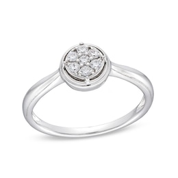 Previously Owned - 1/6 CT. T.W. Multi-Diamond Frame Ring in 10K White Gold