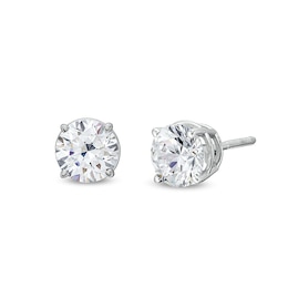 Previously Owned - 2-1/2 CT. T.W. Lab-Grown Diamond Solitaire Stud Earrings in 14K White Gold (I/SI2)