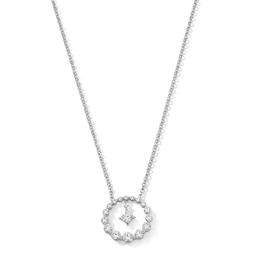 Previously Owned - 1 CT. T.W. Journey Lab-Grown Diamond Circle Necklace in 10K White Gold (F/VS2) - 19"