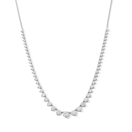 Previously Owned - 4 CT. T.W. Lab-Grown Diamond Graduated Line Necklace in 10K White Gold (F/VS2)