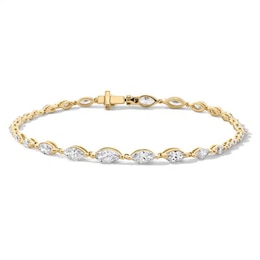 Previously Owned - 3 CT. T.W. Marquise-Cut Lab-Grown Diamond Bracelet in 10K Gold (F/VS2)