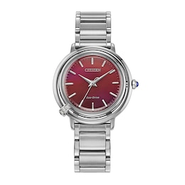 Previously Owned - Ladies’ Citizen Eco-Drive® L Arcly Diamond Accent Watch with Deep Red Dial (Model: EM1091-67X)