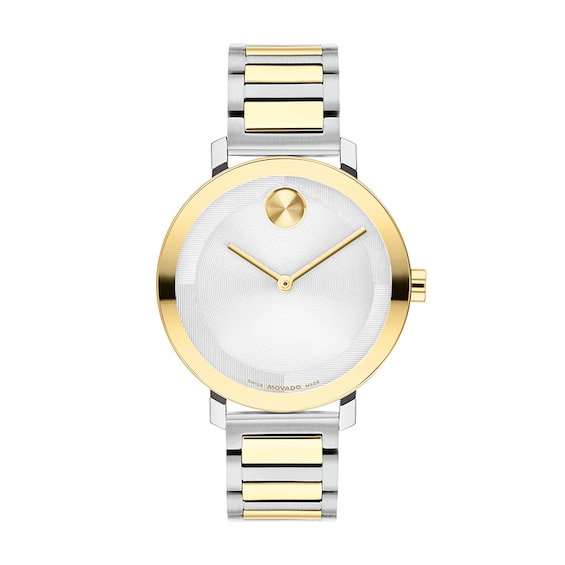 Previously Owned - Movado Bold® Evolution Two-Tone IP Watch with Textured Tonal Silver-Tone Dial (Model: 3601105)