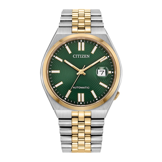 Previously Owned - Men's Citizen® Tsuyosa Two-Tone IP Automatic Analog Watch with Green Dial (Model: NK0024-54X)