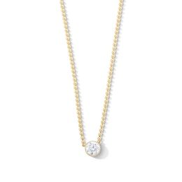 Previously Owned - 3/4 CT. Lab-Grown Diamond Bezel-Set Solitaire Necklace in 14K Gold (F/VS2)