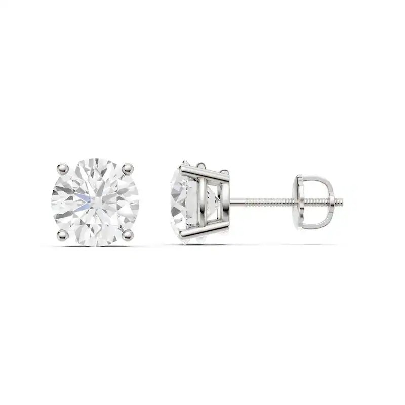 Main Image 1 of Previously Owned - 4 CT. T.W. Lab-Grown Diamond Solitaire Stud Earrings in 14K White Gold (F/VS2)