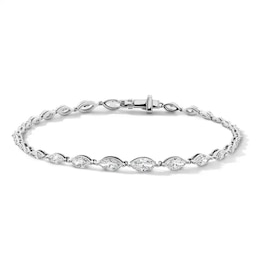 Previously Owned - 3 CT. T.W. Marquise-Cut Lab-Grown Diamond Bracelet in 10K White Gold (F/VS2)