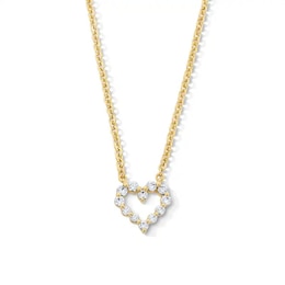 Previously Owned - 1/4 CT. T.W. Lab-Grown Diamond Open Heart Necklace in 10K Gold (F/VS2)