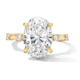 Previously Owned - Modern Reflection 4-1/4 CT. T.W. Oval Lab-Grown Diamond Engagement Ring in 14K Gold (F/VS2)