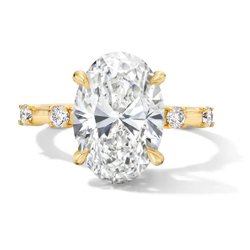 Main Image 1 of Previously Owned - Modern Reflection 4-1/4 CT. T.W. Oval Lab-Grown Diamond Engagement Ring in 14K Gold (F/VS2)
