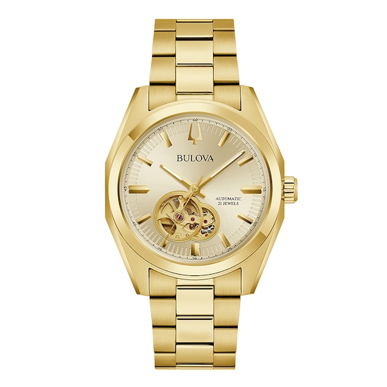 Previously Owned - Men's Bulova Surveyor Watch in Gold-Tone Stainless Steel (Model 97A182)