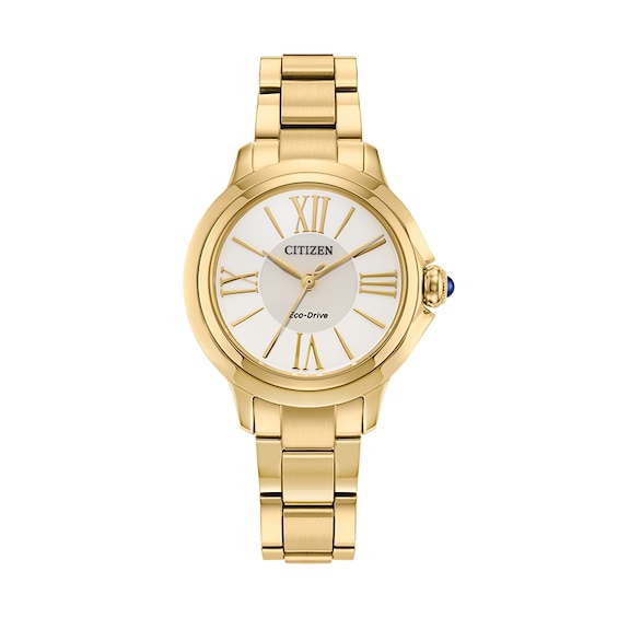 Previously Owned - Ladies' Citizen Eco-Drive® Dress Classic Ceci Gold-Tone IP Watch with White Dial (Model: EM1162-52A)