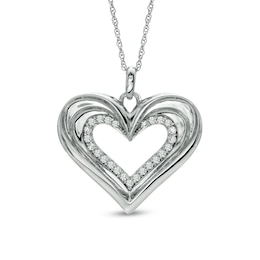 Previously Owned - 1/4 CT. T.W. Diamond Heart Pendant in 10K White Gold