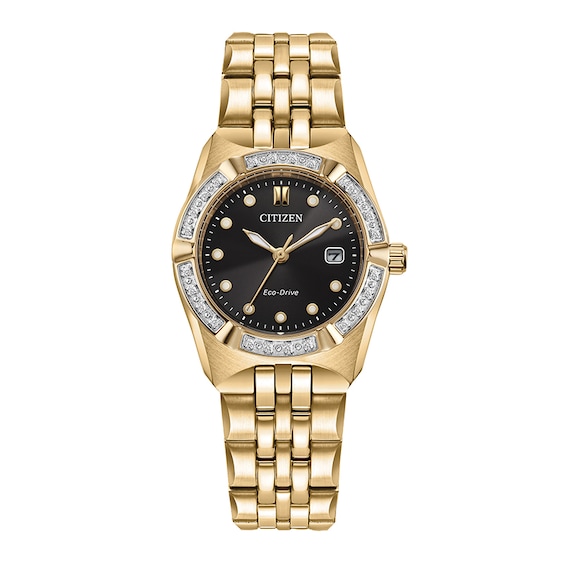 Previously Owned - Ladies' Citizen Corso Diamond Accent Watch in Gold-Tone Stainless Steel (Model: EW2712-55E)