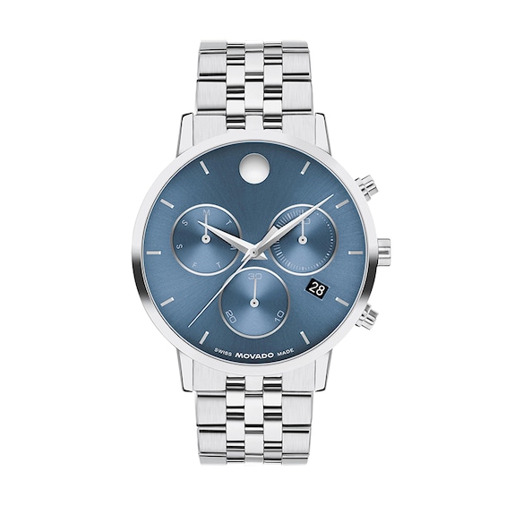 Previously Owned - Men's Movado Museum® Classic Chronograph Watch with Blue Dial (Model: 607998)
