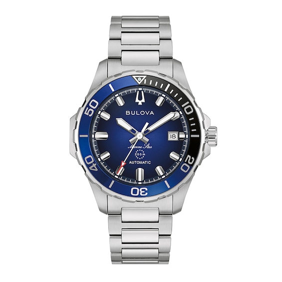 Previously Owned - Men's Bulova Marine Star Series B Stainless Steel Watch with Blue Dial (Model: 98B466)