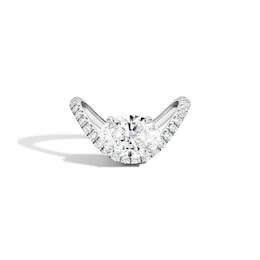 Previously Owned - Zales x SHAHLA 2-1/4 CT. T.W. Oval Lab-Grown Diamond Zaha Dip Pavé Engagement Ring in 14K White Gold