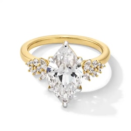 Previously Owned - 3-1/3 CT. T.W. Marquise-Cut Lab-Grown Diamond Leaf-Sides Engagement Ring in 14K Gold (F/VS2)