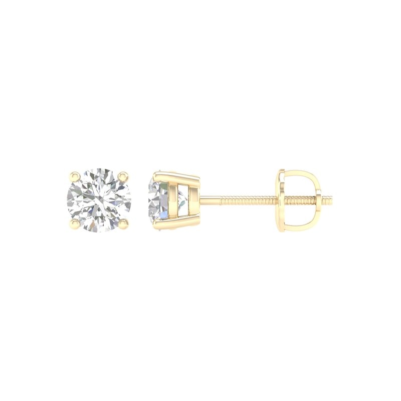 Main Image 1 of Previously Owned - 3/4 CT. T.W. Lab-Grown Diamond Solitaire Stud Earrings in 14K Gold (F/VS2)