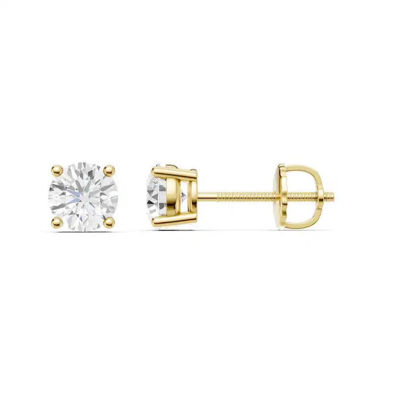 Main Image 1 of Previously Owned - 1-1/2 CT. T.W. Lab-Grown Diamond Solitaire Stud Earrings in 14K Gold (F/VS2)