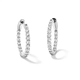 Previously Owned - 1 CT. T.W. Lab-Grown Diamond Inside-Out Hoop Earrings in 10K White Gold (F/VS2)