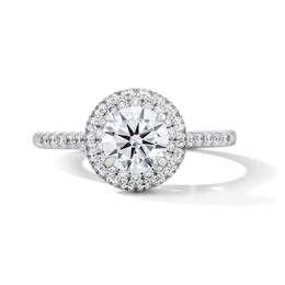 Previously Owned - 1-1/2 CT. T.W. Lab-Grown Diamond Frame Engagement Ring in 14K White Gold (F/VS2)