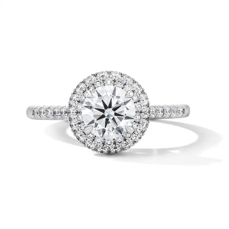 Main Image 1 of Previously Owned - 1-1/2 CT. T.W. Lab-Grown Diamond Frame Engagement Ring in 14K White Gold (F/VS2)
