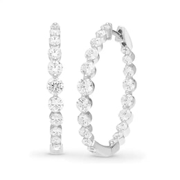 Previously Owned - 2 CT. T.W. Lab-Grown Diamond Inside-Out Hoop Earrings in 10K White Gold (F/SI2)