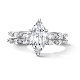 Previously Owned - 2-1/2 CT. T.W. Marquise-Cut Lab-Grown Diamond Bridal Set in 14K White Gold (F/VS2)