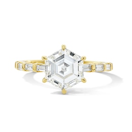 Previously Owned - 2-1/4 CT. T.W. Hexagon-Cut Lab-Grown Diamond Engagement Ring in 14K Gold (F/VS2)