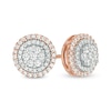 Thumbnail Image 0 of 1/2 CT. T.W. Multi-Diamond Double Frame Stud Earrings in 10K Two-Tone Gold