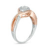 Thumbnail Image 1 of 1/3 CT. T.W. Composite Diamond Double Frame Bypass Ring in 10K Two-Tone Gold