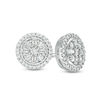 Thumbnail Image 0 of 1/3 CT. T.W. Baguette and Round Composite Diamond Frame Stud Earrings in 10K White Gold