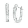 Thumbnail Image 0 of 1/4 CT. T.W. Baguette Diamond Hoop Earrings in 10K White Gold