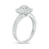 Thumbnail Image 1 of 5/8 CT. T.W. Diamond Triple Cushion Frame Two Row Engagement Ring in 10K White Gold